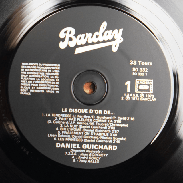 DANIEL GUICHARD - Disque d'or