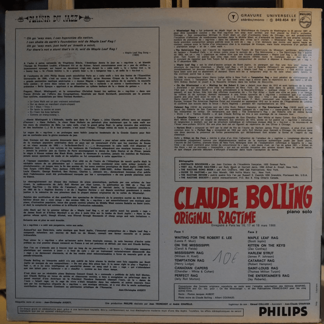 Original Ragtime - Claude Bolling