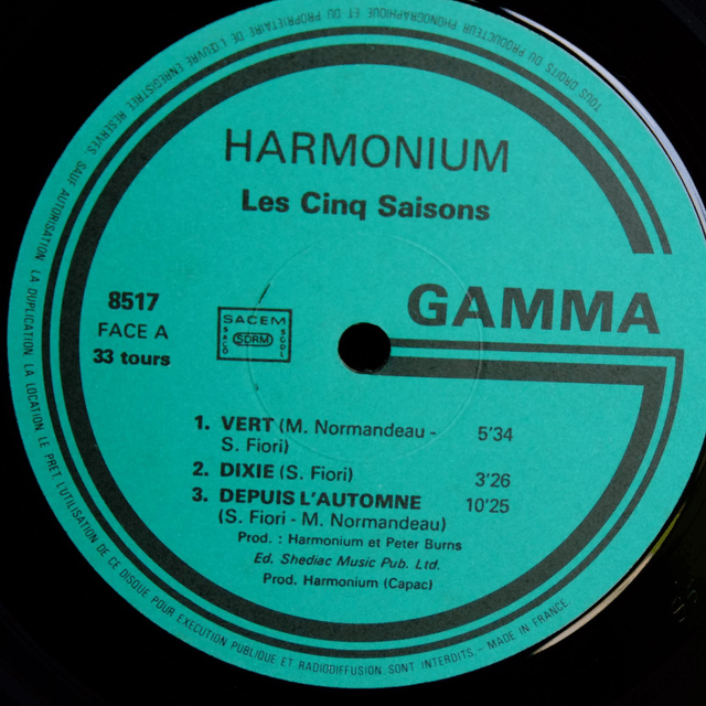 HARMONIUM - Les cinq saisons