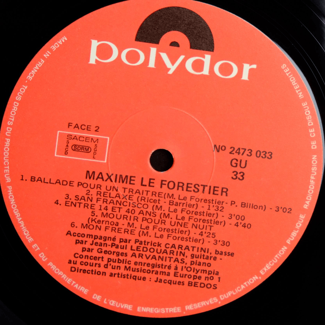 MAXIME LE FORESTIER - Enregistrement public