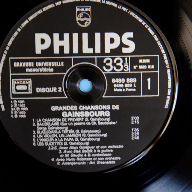 SERGE GAINSBOURG - Les grandes chansons de Gainsourg