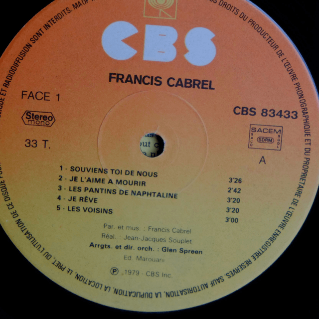 FRANCIS CABREL - Les chemins de traverse