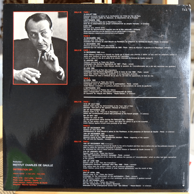 ANDRE MALRAUX - Discours historiques