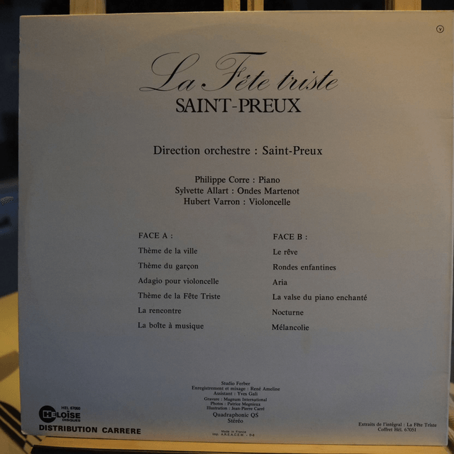 Saint-Preux - La fête triste