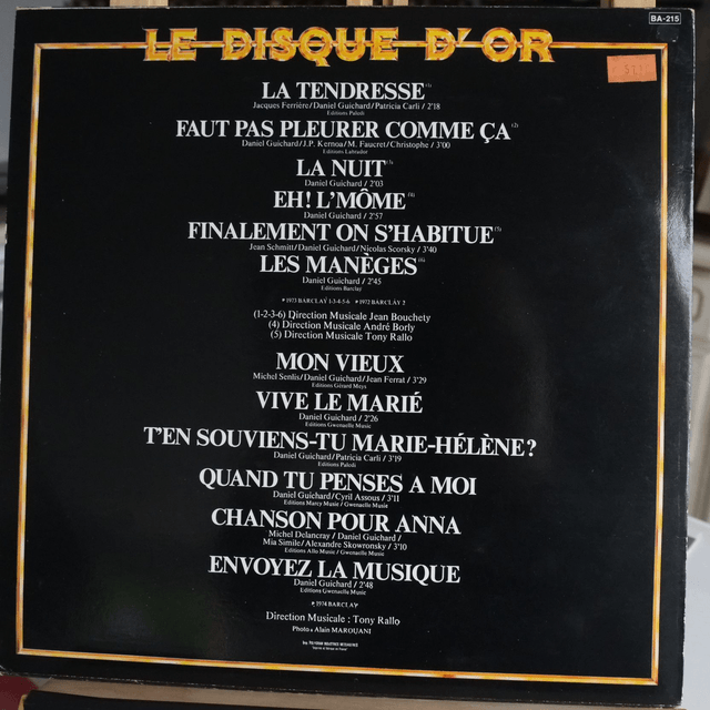 DANIEL GUICHARD - Disque d'or
