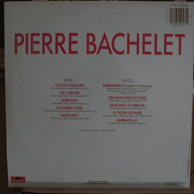 PIERRE BACHELET - Succès